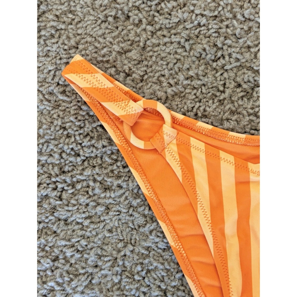 Aerie Orange Stripe Bikini Swimsuit Bottoms Womens XS NEW NWT - Picture 2 of 10